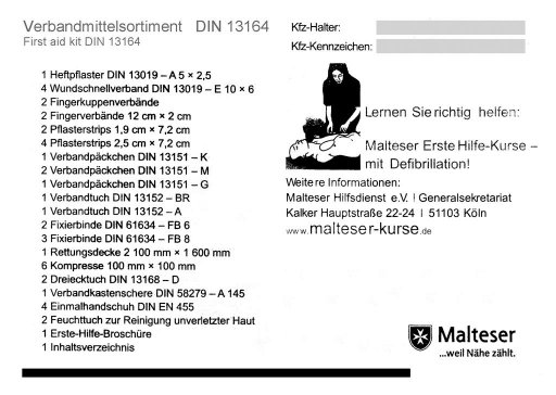 MX-5 Erste Hilfe Kombitasche DIN13164:2014