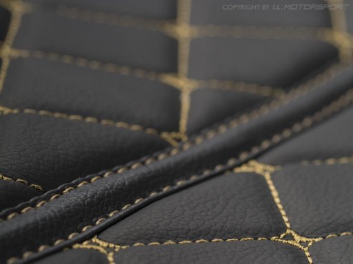 MX-5 Ruitvorm Vloer Matten Set Zwart Met Goudkleurige Stiksel